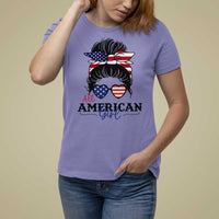 Fourth Of July T Shirt For Women All American Girl USA Flag Independence Day - Wonder Print Shop
