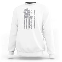 Fourth Of July Western Country Sweatshirt Howdy American Flag Cowboy Texas Rodeo Cow Skull - Wonder Print Shop