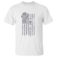Fourth Of July Western Country T Shirt Howdy American Flag Cowboy Texas Rodeo Cow Skull - Wonder Print Shop