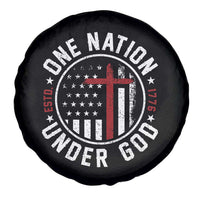Funny One Nation Under God ESTD 1776 Spare Tire Cover 4th Of July Patriotic Christian - Wonder Print Shop
