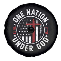 Funny One Nation Under God ESTD 1776 Spare Tire Cover 4th Of July Patriotic Christian - Wonder Print Shop