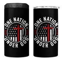 Funny One Nation Under God ESTD 1776 4 in 1 Can Cooler Tumbler 4th Of July Patriotic Christian - Wonder Print Shop