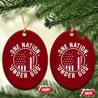 Funny One Nation Under God ESTD 1776 Ceramic Ornament 4th Of July Patriotic Christian - Wonder Print Shop