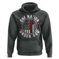 Funny One Nation Under God ESTD 1776 Hoodie 4th Of July Patriotic Christian - Wonder Print Shop