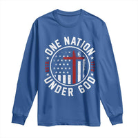 Funny One Nation Under God ESTD 1776 Long Sleeve Shirt 4th Of July Patriotic Christian - Wonder Print Shop