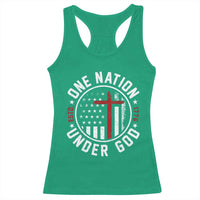 Funny One Nation Under God ESTD 1776 Racerback Tank Top 4th Of July Patriotic Christian - Wonder Print Shop