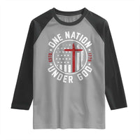 Funny One Nation Under God ESTD 1776 Raglan Shirt 4th Of July Patriotic Christian - Wonder Print Shop