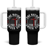 Funny One Nation Under God ESTD 1776 Tumbler With Handle 4th Of July Patriotic Christian - Wonder Print Shop