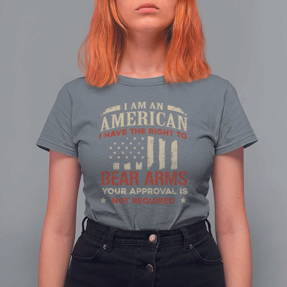 Funny I Am An American I Have The Right To Bear Arms Your Approval Is Not Required T Shirt For Women Pro 2nd Amendment - Wonder Print Shop