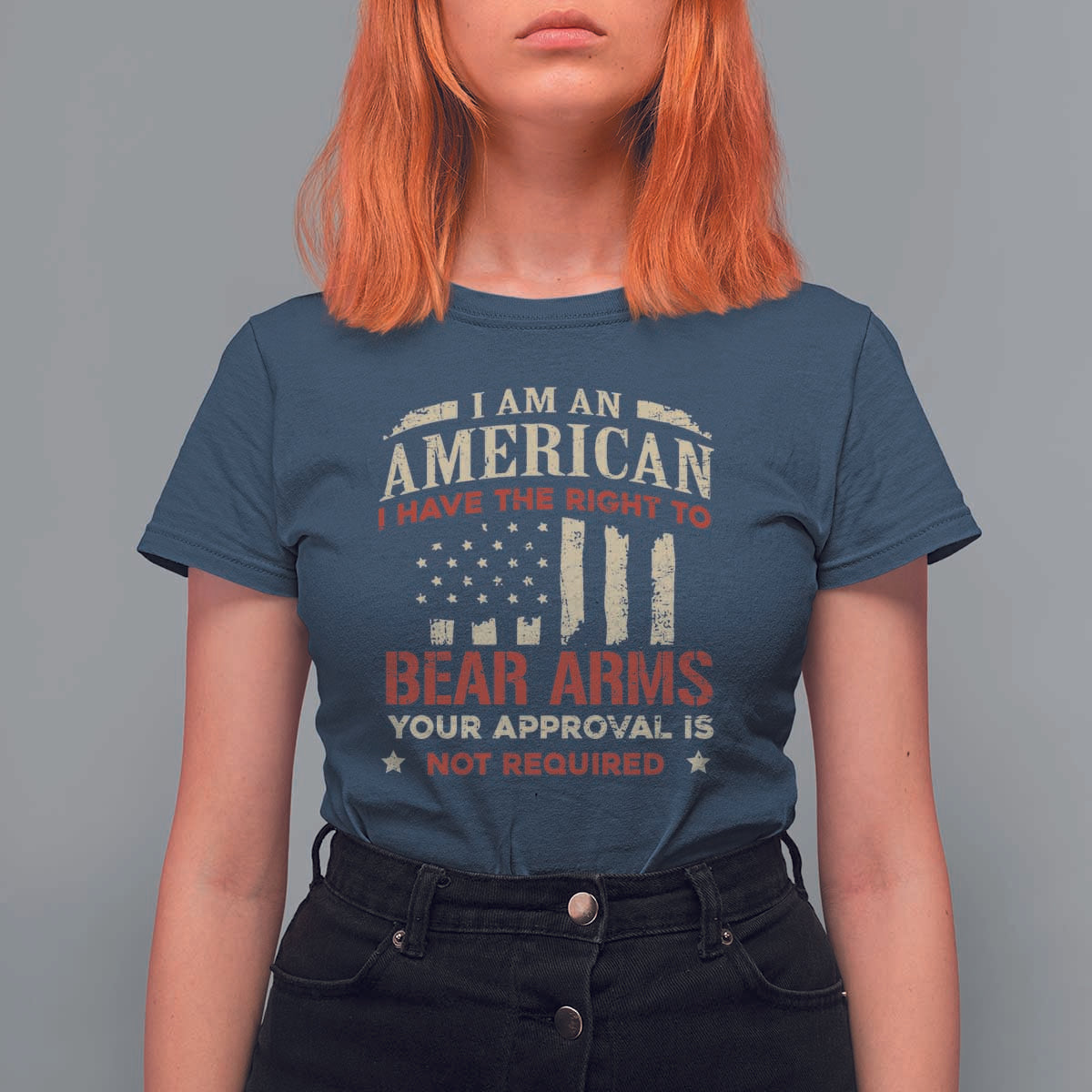 Funny I Am An American I Have The Right To Bear Arms Your Approval Is Not Required T Shirt For Women Pro 2nd Amendment - Wonder Print Shop