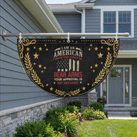 Funny I Am An American I Have The Right To Bear Arms Your Approval Is Not Required Patriotic Fan Flag Pro 2nd Amendment