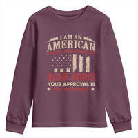 Funny I Am An American I Have The Right To Bear Arms Your Approval Is Not Required Youth Sweatshirt Pro 2nd Amendment - Wonder Print Shop