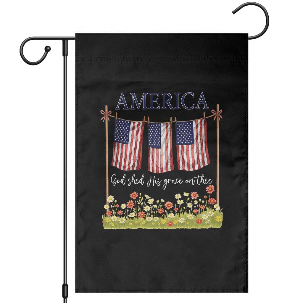 Funny America God Shed His Grace On Thee Garden Flag 4th Of July Christian American Flag - Wonder Print Shop
