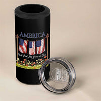 Funny America God Shed His Grace On Thee 4 in 1 Can Cooler Tumbler 4th Of July Christian American Flag - Wonder Print Shop