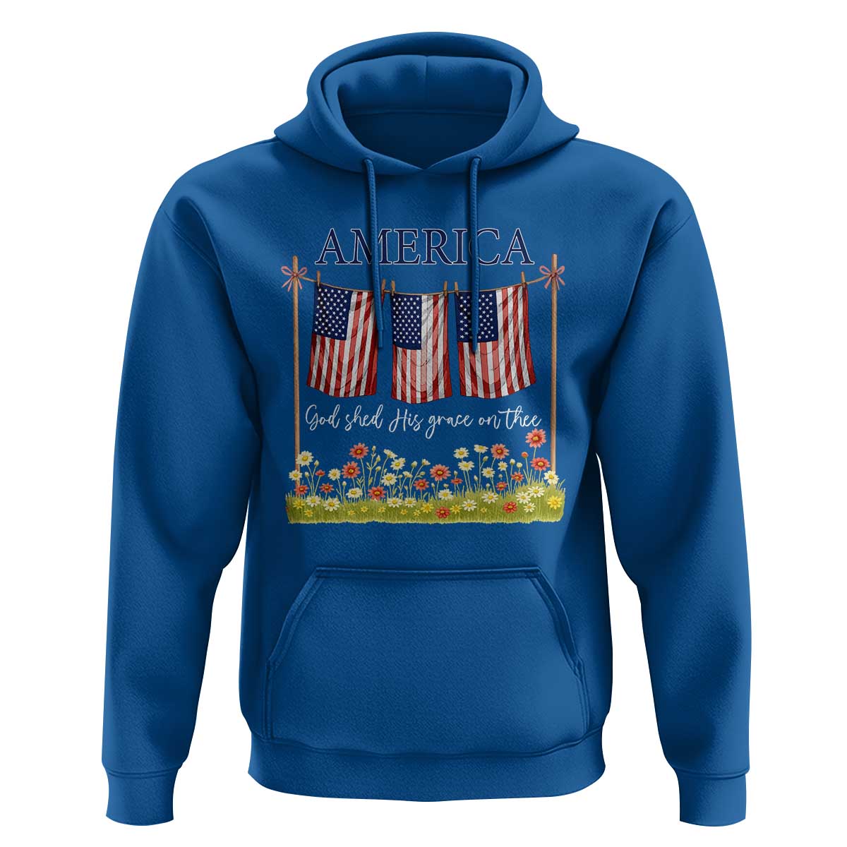 Funny America God Shed His Grace On Thee Hoodie 4th Of July Christian American Flag - Wonder Print Shop