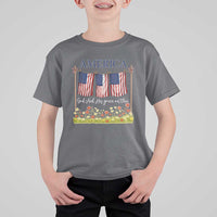 Funny America God Shed His Grace On Thee T Shirt For Kid 4th Of July Christian American Flag - Wonder Print Shop