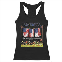 Funny America God Shed His Grace On Thee Racerback Tank Top 4th Of July Christian American Flag - Wonder Print Shop