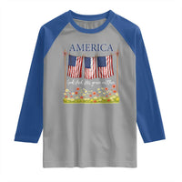 Funny America God Shed His Grace On Thee Raglan Shirt 4th Of July Christian American Flag - Wonder Print Shop