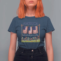 Funny America God Shed His Grace On Thee T Shirt For Women 4th Of July Christian American Flag - Wonder Print Shop