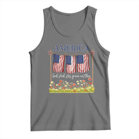 Funny America God Shed His Grace On Thee Tank Top 4th Of July Christian American Flag - Wonder Print Shop