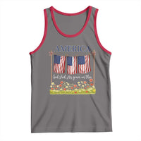 Funny America God Shed His Grace On Thee Tank Top 4th Of July Christian American Flag - Wonder Print Shop