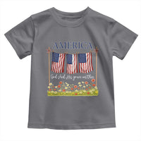 Funny America God Shed His Grace On Thee Toddler T Shirt 4th Of July Christian American Flag - Wonder Print Shop