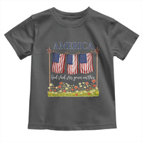 Funny America God Shed His Grace On Thee Toddler T Shirt 4th Of July Christian American Flag - Wonder Print Shop