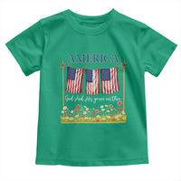 Funny America God Shed His Grace On Thee Toddler T Shirt 4th Of July Christian American Flag - Wonder Print Shop