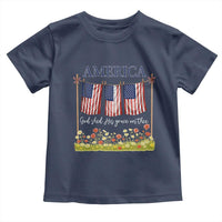 Funny America God Shed His Grace On Thee Toddler T Shirt 4th Of July Christian American Flag - Wonder Print Shop