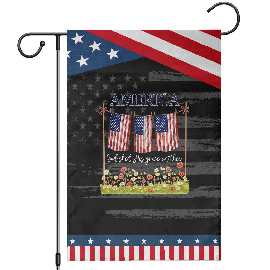 Funny America God Shed His Grace On Thee Garden Flag 4th Of July Christian American Flag