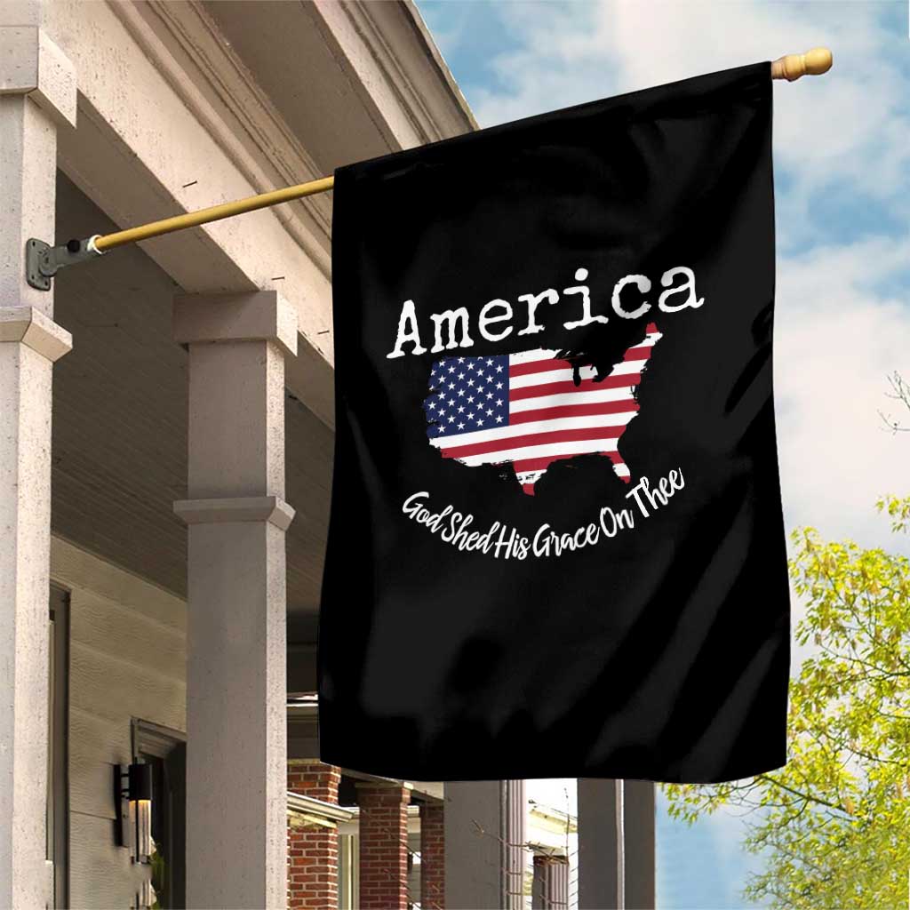Funny America God Shed His Grace On Thee 4th of July Garden Flag - Wonder Print Shop