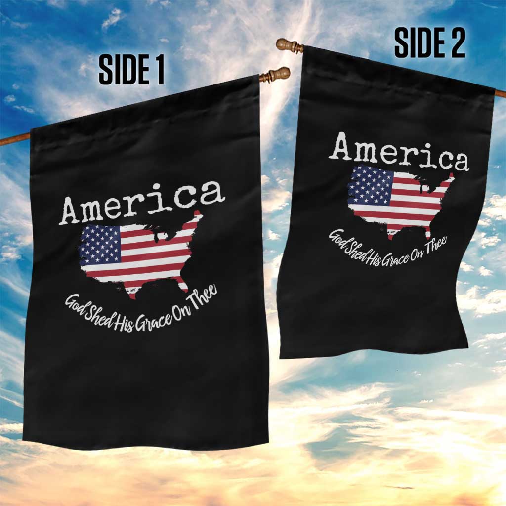 Funny America God Shed His Grace On Thee 4th of July Garden Flag - Wonder Print Shop