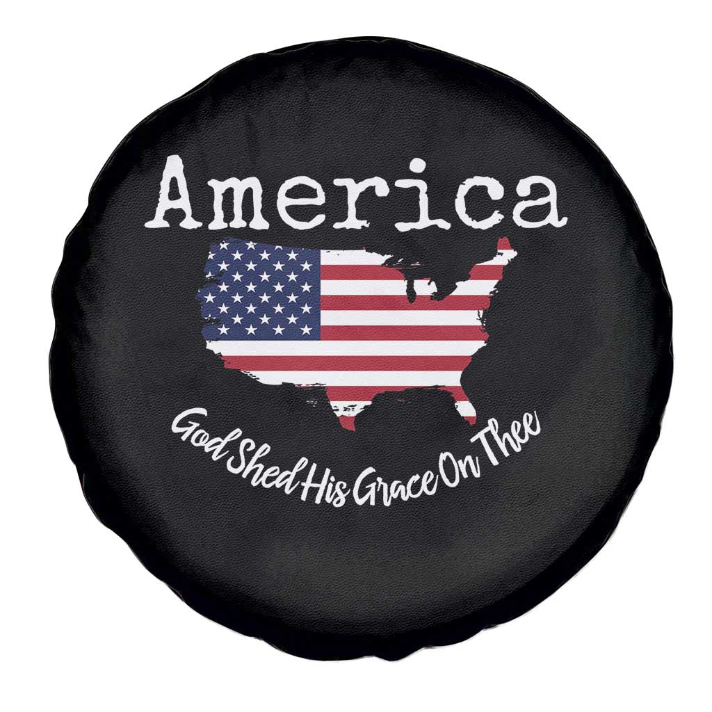 Funny America God Shed His Grace On Thee 4th of July Spare Tire Cover - Wonder Print Shop