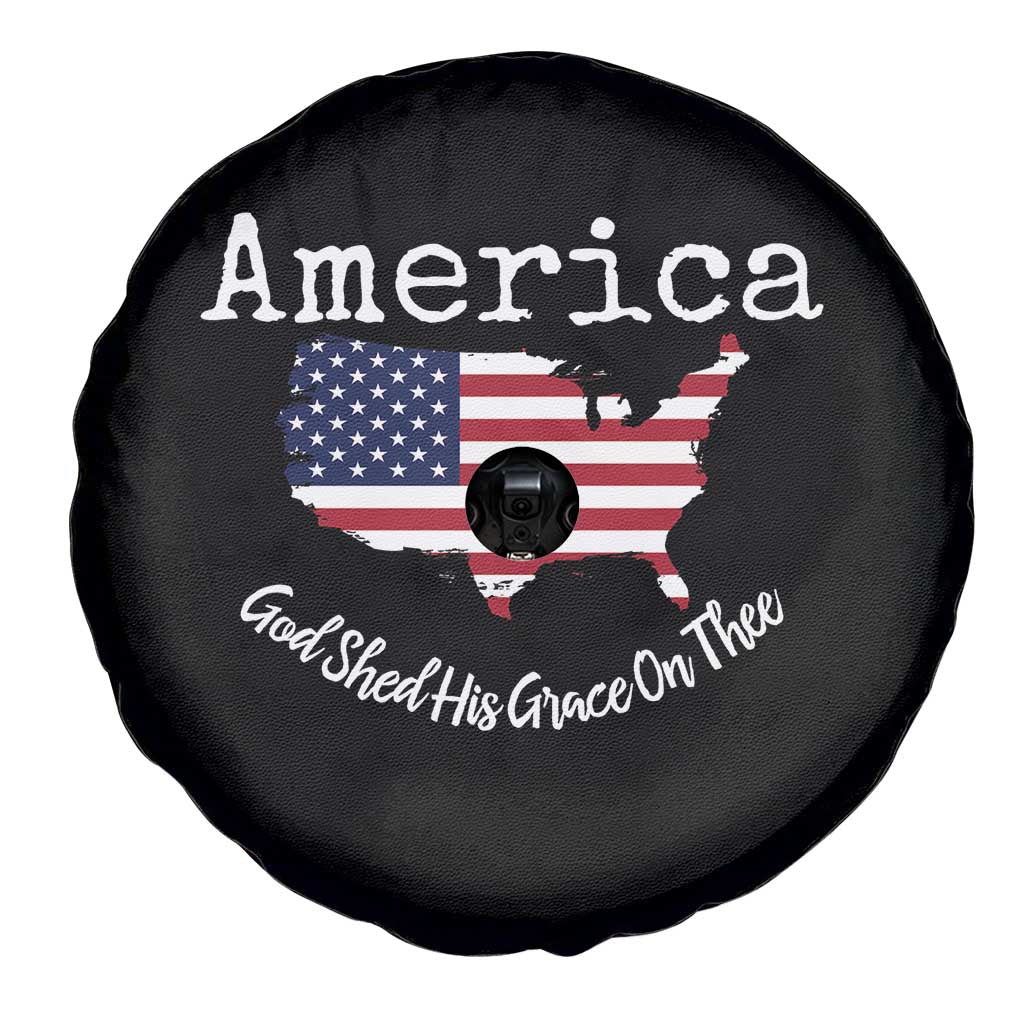 Funny America God Shed His Grace On Thee 4th of July Spare Tire Cover - Wonder Print Shop