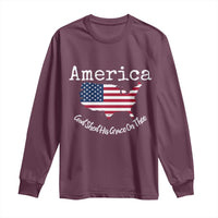 Funny America God Shed His Grace On Thee 4th of July Long Sleeve Shirt - Wonder Print Shop
