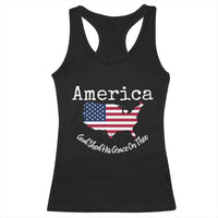 Funny America God Shed His Grace On Thee 4th of July Racerback Tank Top - Wonder Print Shop