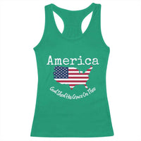 Funny America God Shed His Grace On Thee 4th of July Racerback Tank Top - Wonder Print Shop