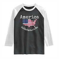 Funny America God Shed His Grace On Thee 4th of July Raglan Shirt - Wonder Print Shop