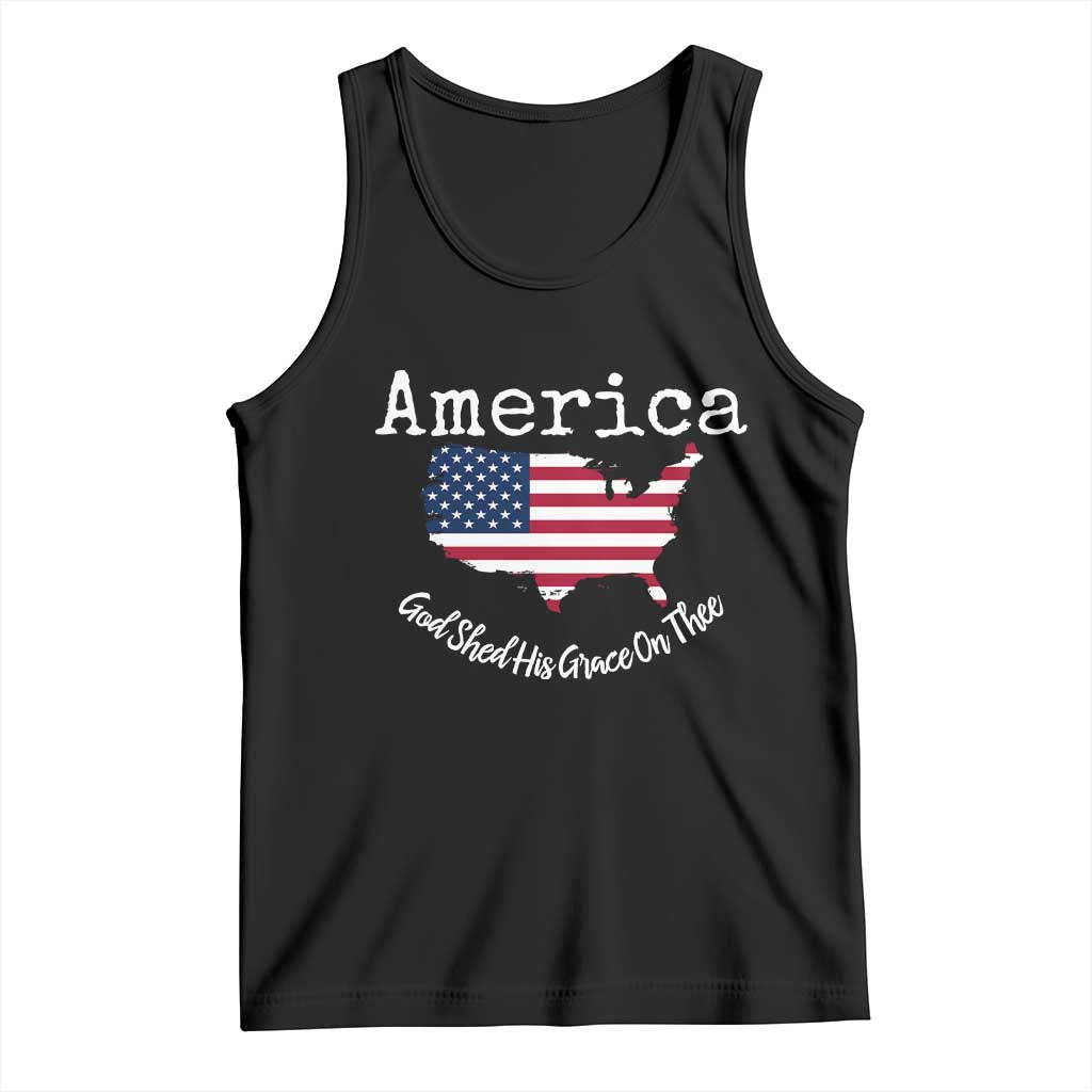 Funny America God Shed His Grace On Thee 4th of July Tank Top - Wonder Print Shop