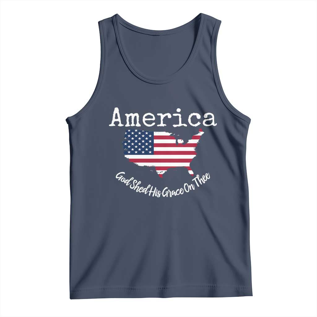 Funny America God Shed His Grace On Thee 4th of July Tank Top - Wonder Print Shop