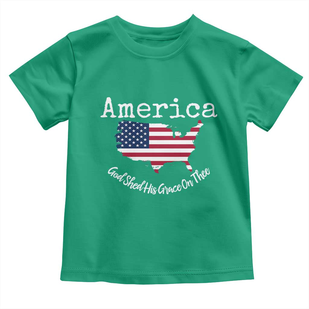 Funny America God Shed His Grace On Thee 4th of July Toddler T Shirt - Wonder Print Shop
