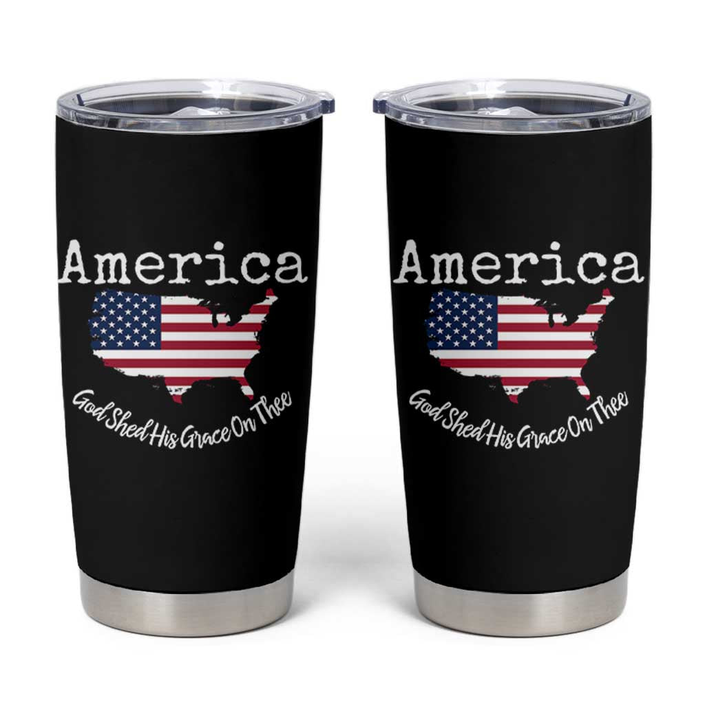 Funny America God Shed His Grace On Thee 4th of July Tumbler Cup - Wonder Print Shop