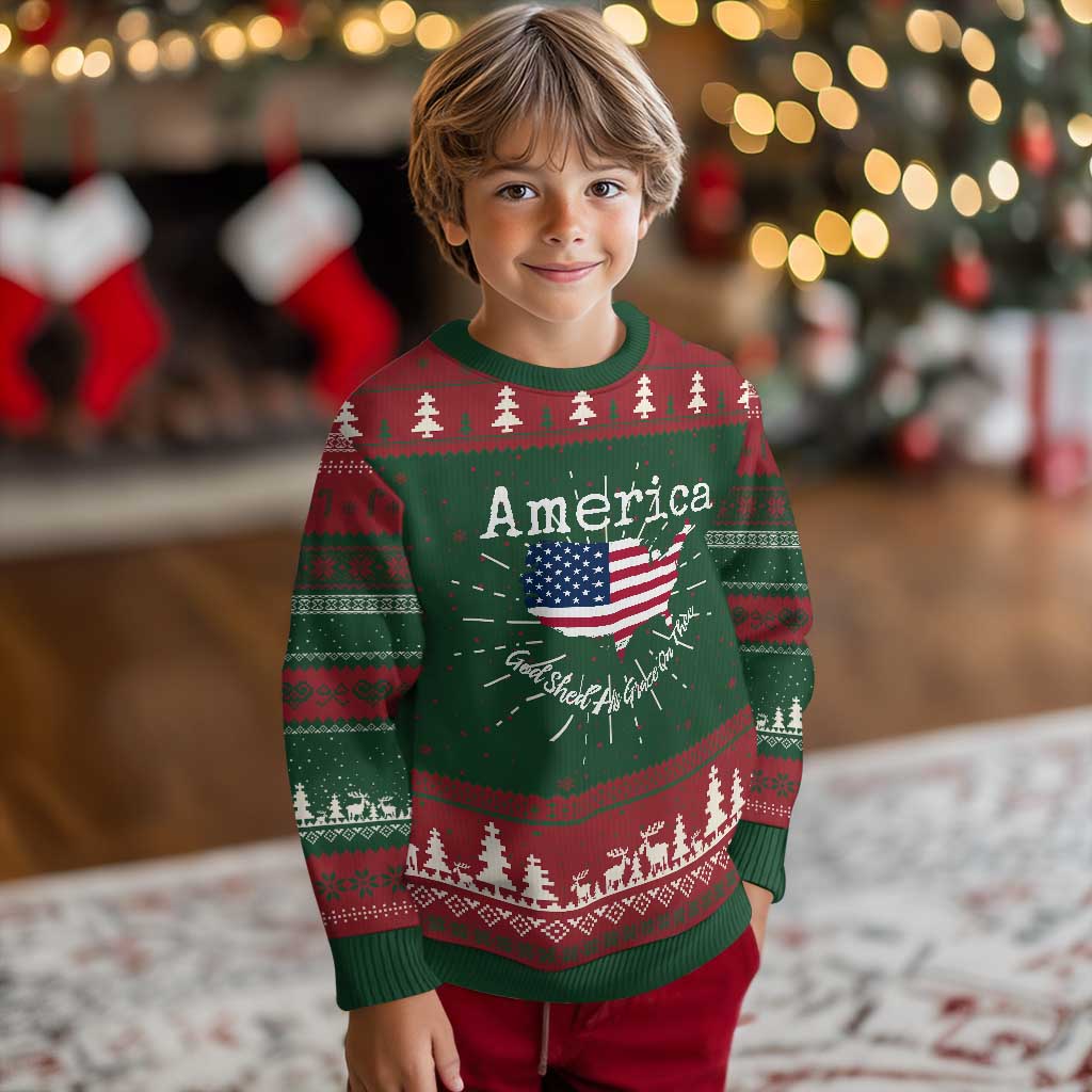 Funny America God Shed His Grace On Thee 4th of July Knitted Sweatshirt - Wonder Print Shop