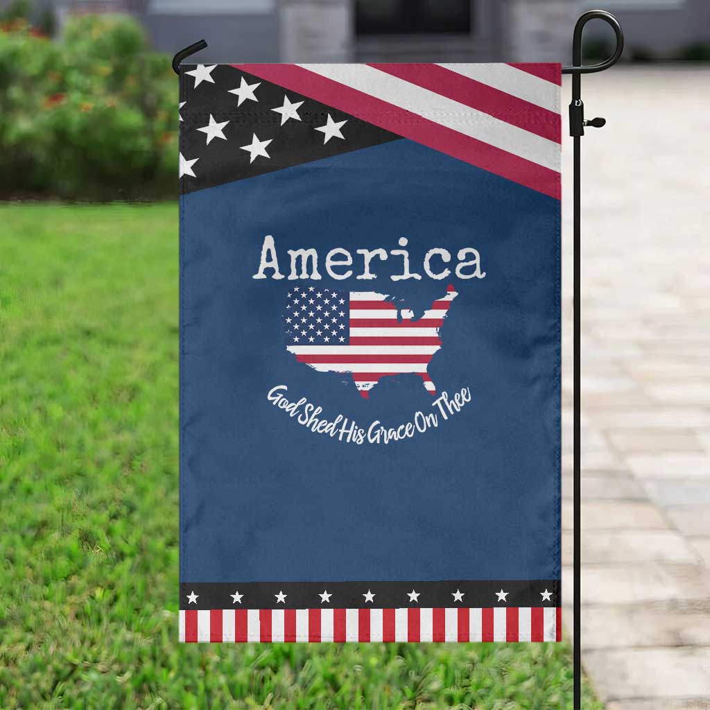 Funny America God Shed His Grace On Thee 4th of July Garden Flag