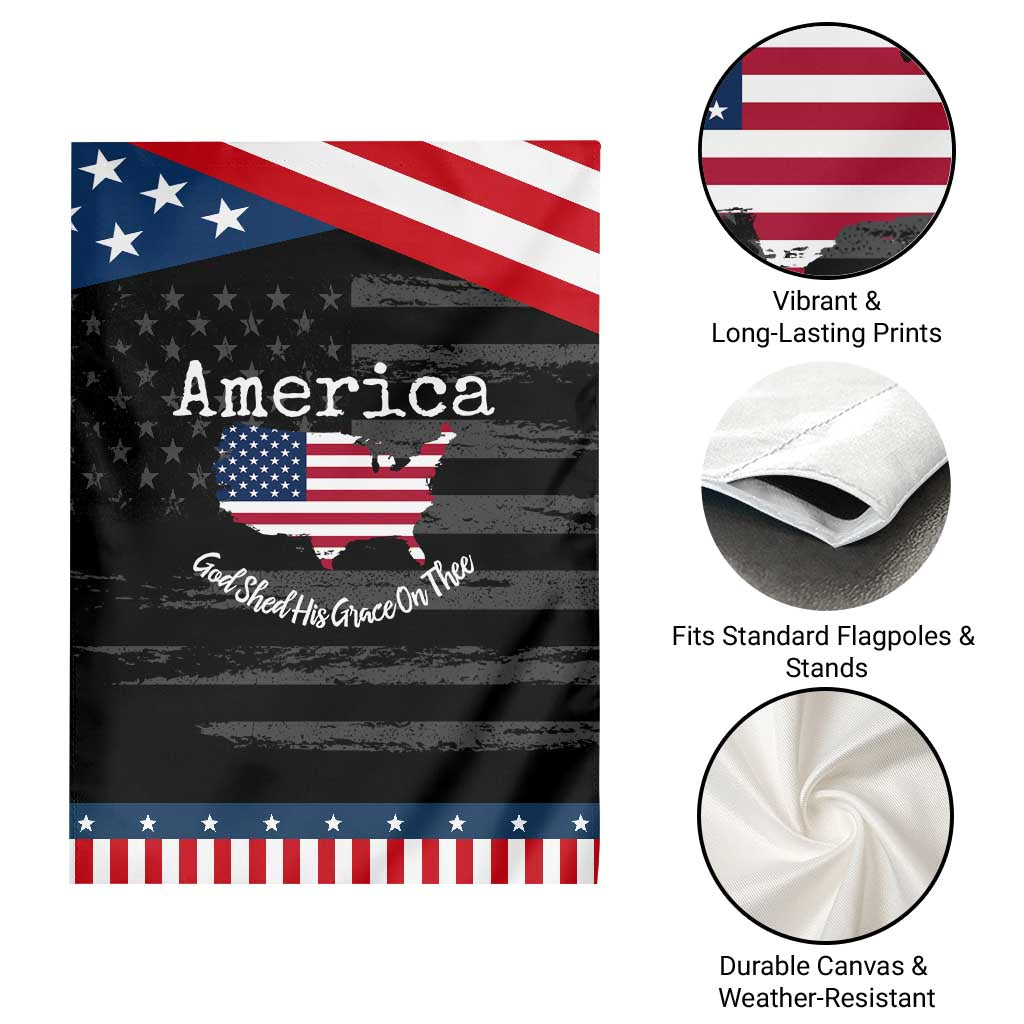 Funny America God Shed His Grace On Thee 4th of July Garden Flag