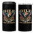 Funny 4th Of July DILF Damn I Love Freedom 4 in 1 Can Cooler Tumbler Bald Eagle American Flag - Wonder Print Shop