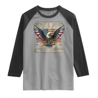 Funny 4th Of July DILF Damn I Love Freedom Raglan Shirt Bald Eagle American Flag - Wonder Print Shop