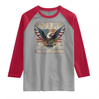 Funny 4th Of July DILF Damn I Love Freedom Raglan Shirt Bald Eagle American Flag - Wonder Print Shop