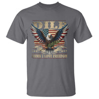 Funny 4th Of July DILF Damn I Love Freedom T Shirt Bald Eagle American Flag - Wonder Print Shop