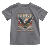 Funny 4th Of July DILF Damn I Love Freedom Toddler T Shirt Bald Eagle American Flag - Wonder Print Shop